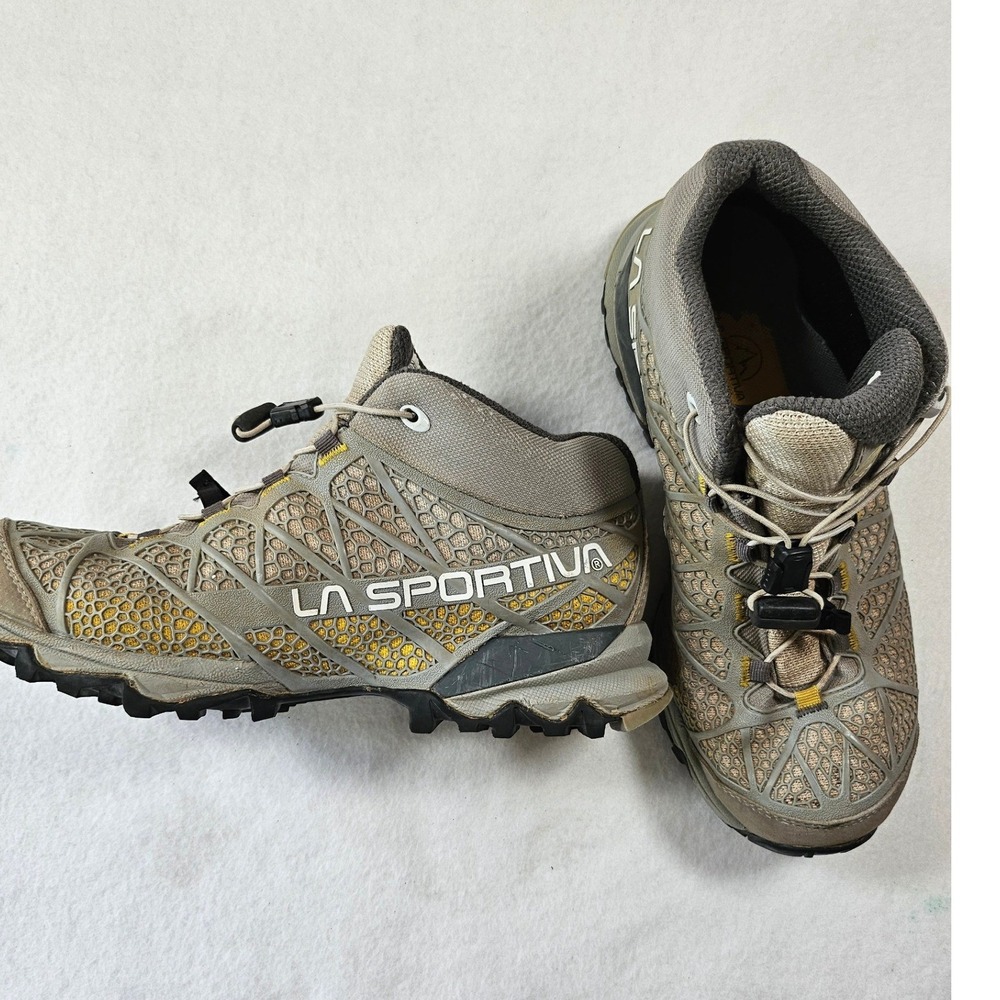 La Sportiva Synthesis Mid GTX Womens Hiking Trail Boots Gray Yellow Gore-Tex 7.5 - Picture 10 of 16